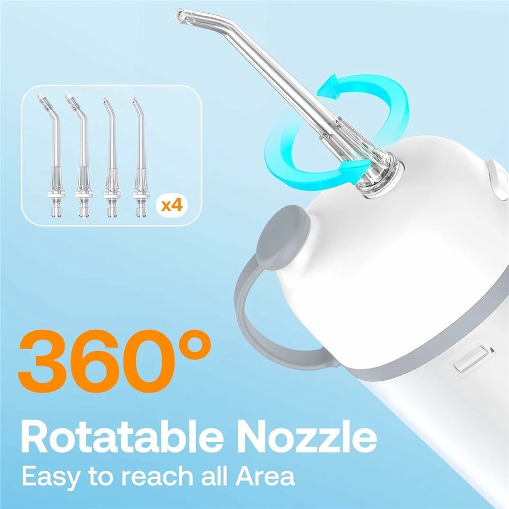 BITVAE FC5260 Portable Travel Water Flosser with 4 Nozzles 150ml Tank Cordless Oral Irrigator - Black - 6