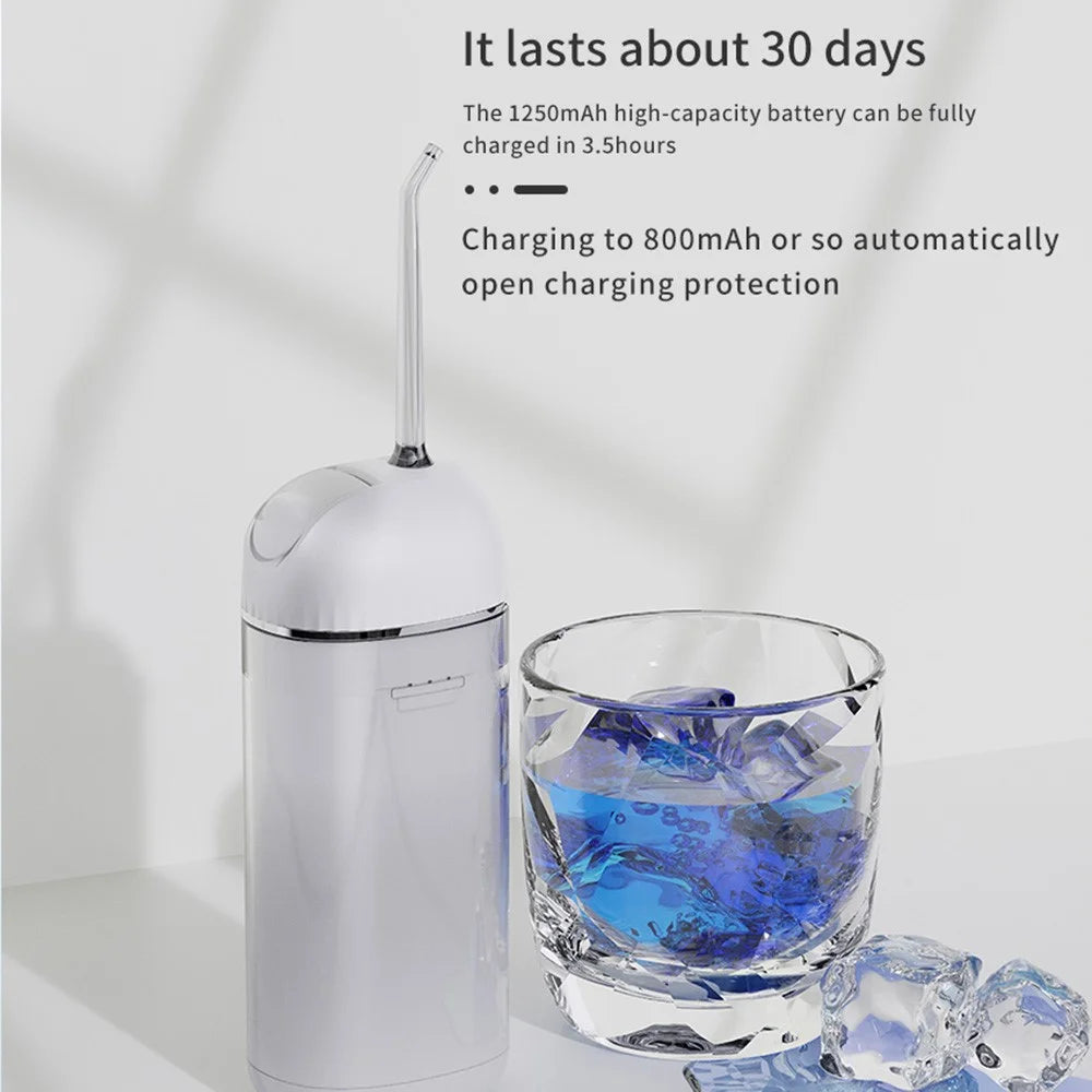 XY07 Portable Oral Irrigator Tooth Dental Scaler Cleaning Device 160ml Water Tank Tooth Cleaner with 4 Nozzle - Green - 5