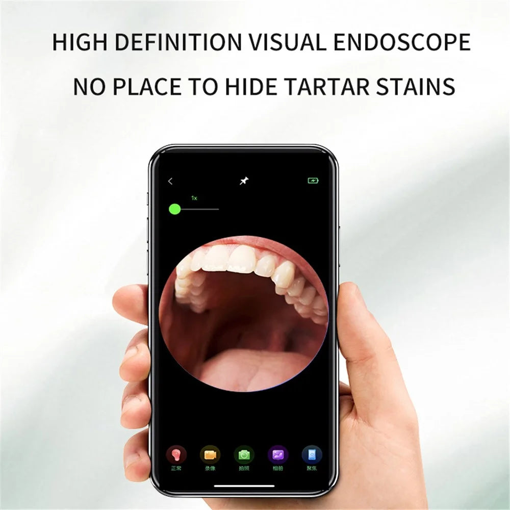 DYM-030 Ultrasonic Smart Visual Teeth Cleaner IPX7 Waterproof Oral Irrigator Teeth Care Electronic Dental Scaler - White - 4