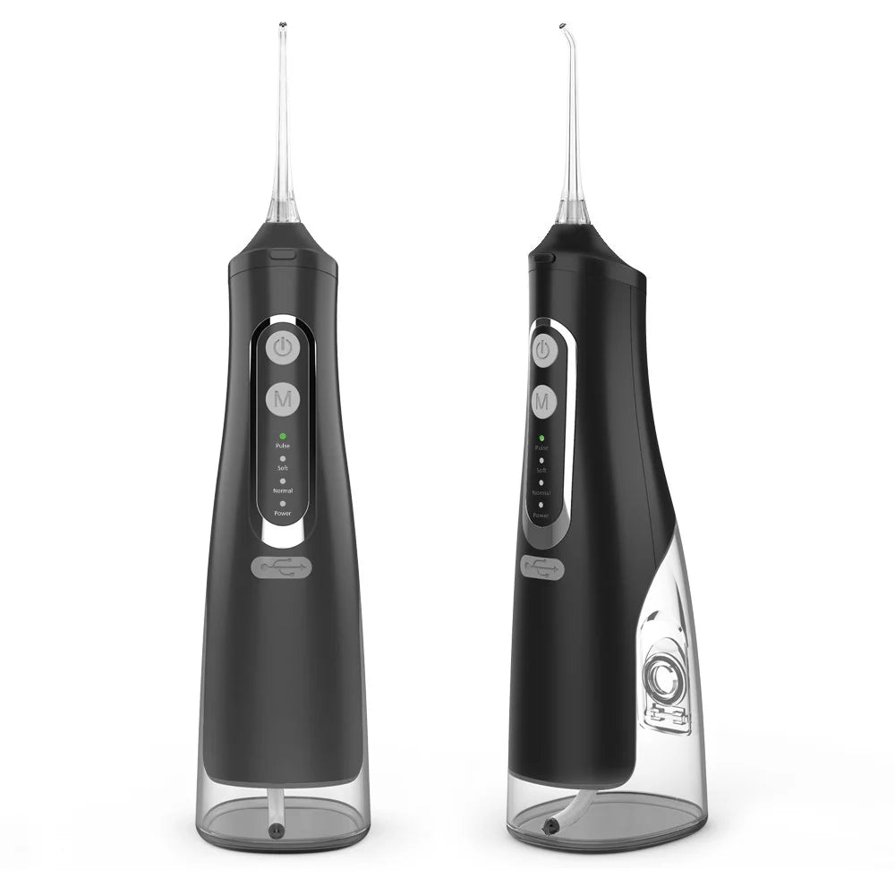 M209 310ml Cordless Water Flosser 4 Modes IPX7 Waterproof Dental Oral Irrigator Teeth Cleaner - Black - 2