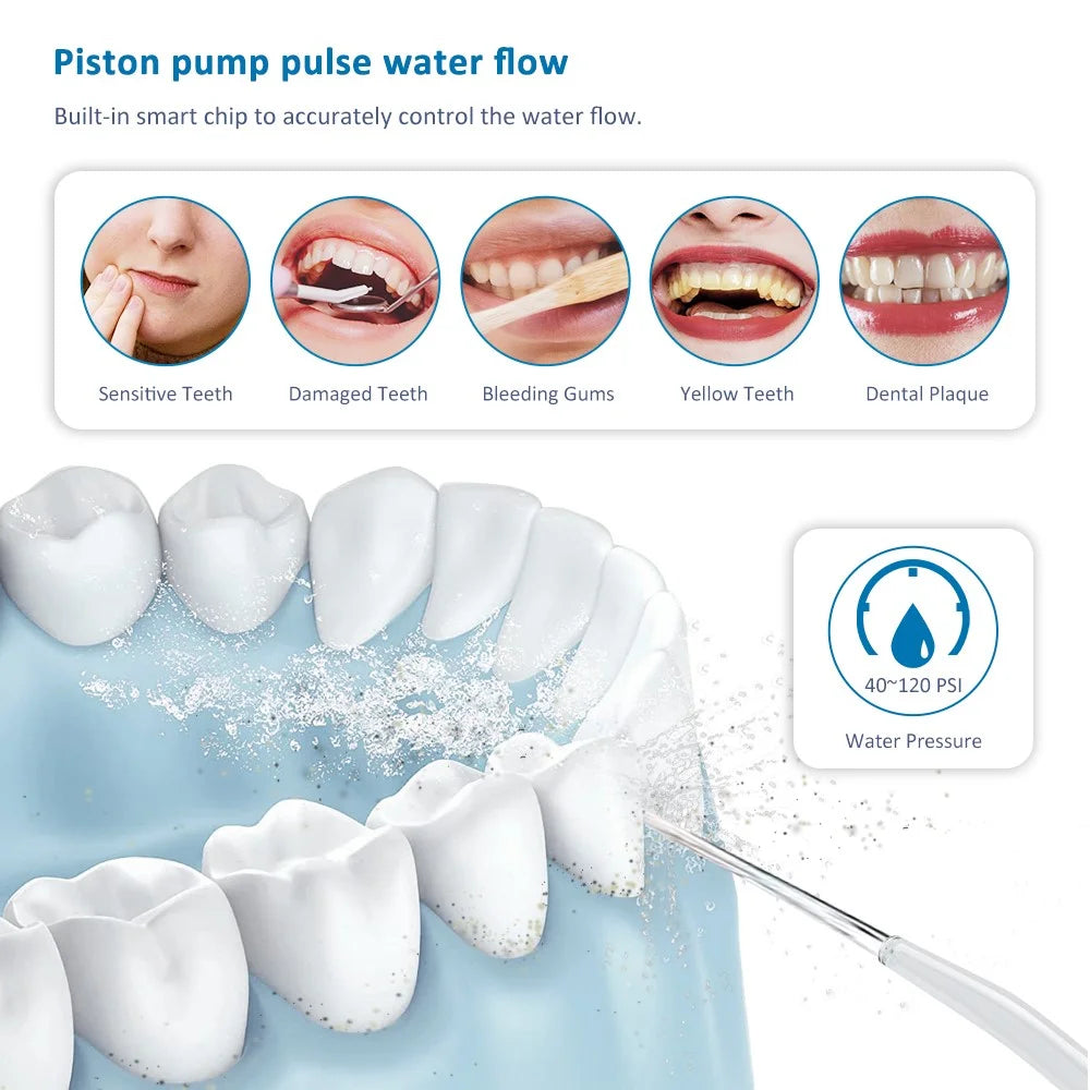 M209 310ml Cordless Water Flosser 4 Modes IPX7 Waterproof Dental Oral Irrigator Teeth Cleaner - Black - 5