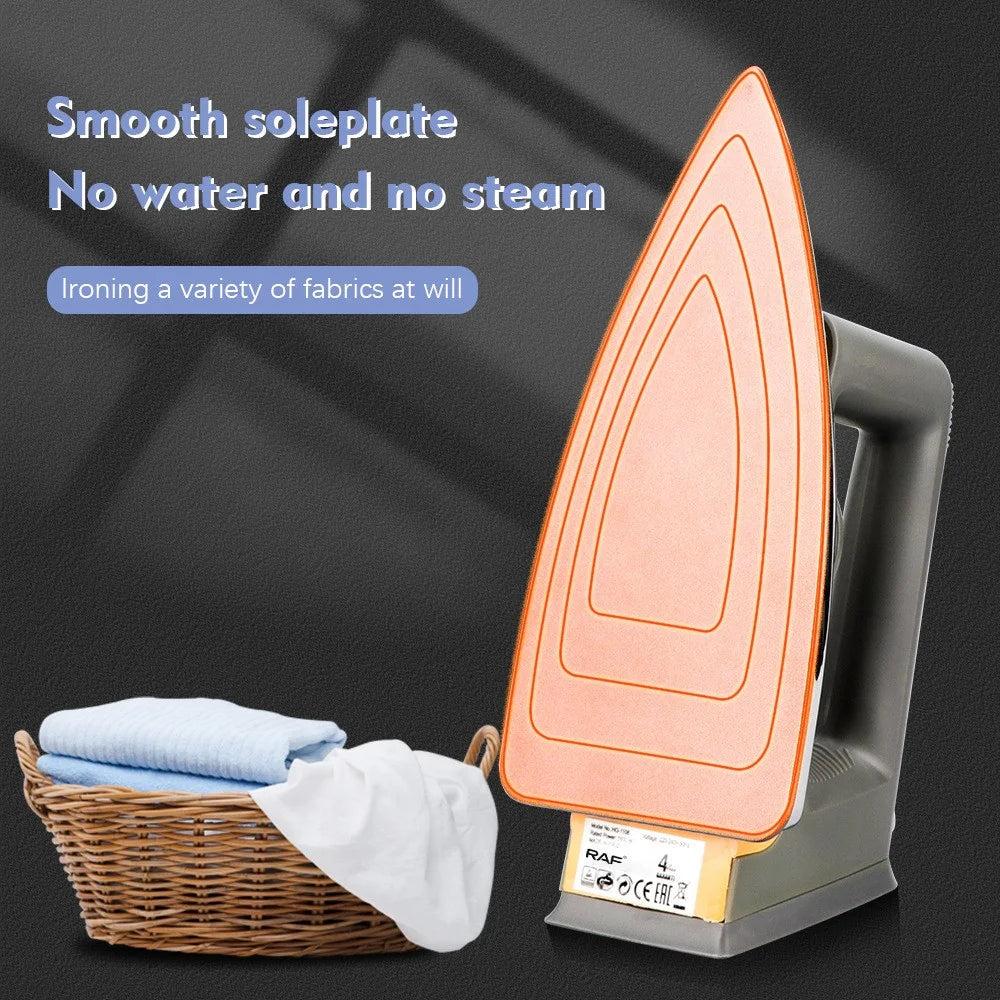 RAF R.1108 1600W Classic Electric Dry Iron Stainless Steel Soleplate Home Ironing Machine, EU Plug - 5