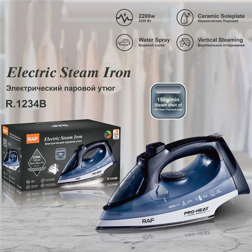 RAF R.1234 2200W High Power Ironing Machine Travel Garment Steamer with 3 Adjustable Temperatures, EU Plug - Blue - 2