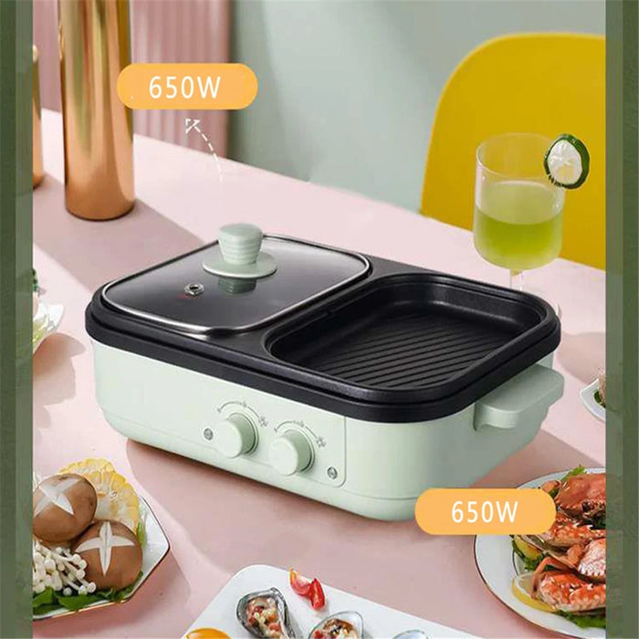 DYG-05 Electric Hot Pot with Grill 2 in 1 Indoor Non-Stick Shabu Shabu Hot Pot (No FDA Certification) - EU Plug - 2