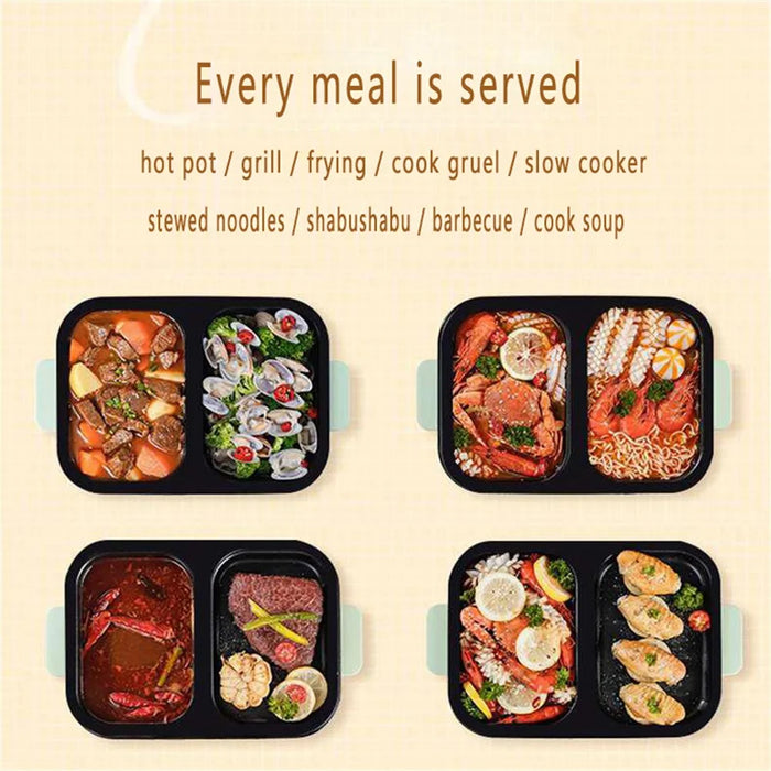 DYG-05 Electric Hot Pot with Grill 2 in 1 Indoor Non-Stick Shabu Shabu Hot Pot (No FDA Certification) - EU Plug - 4