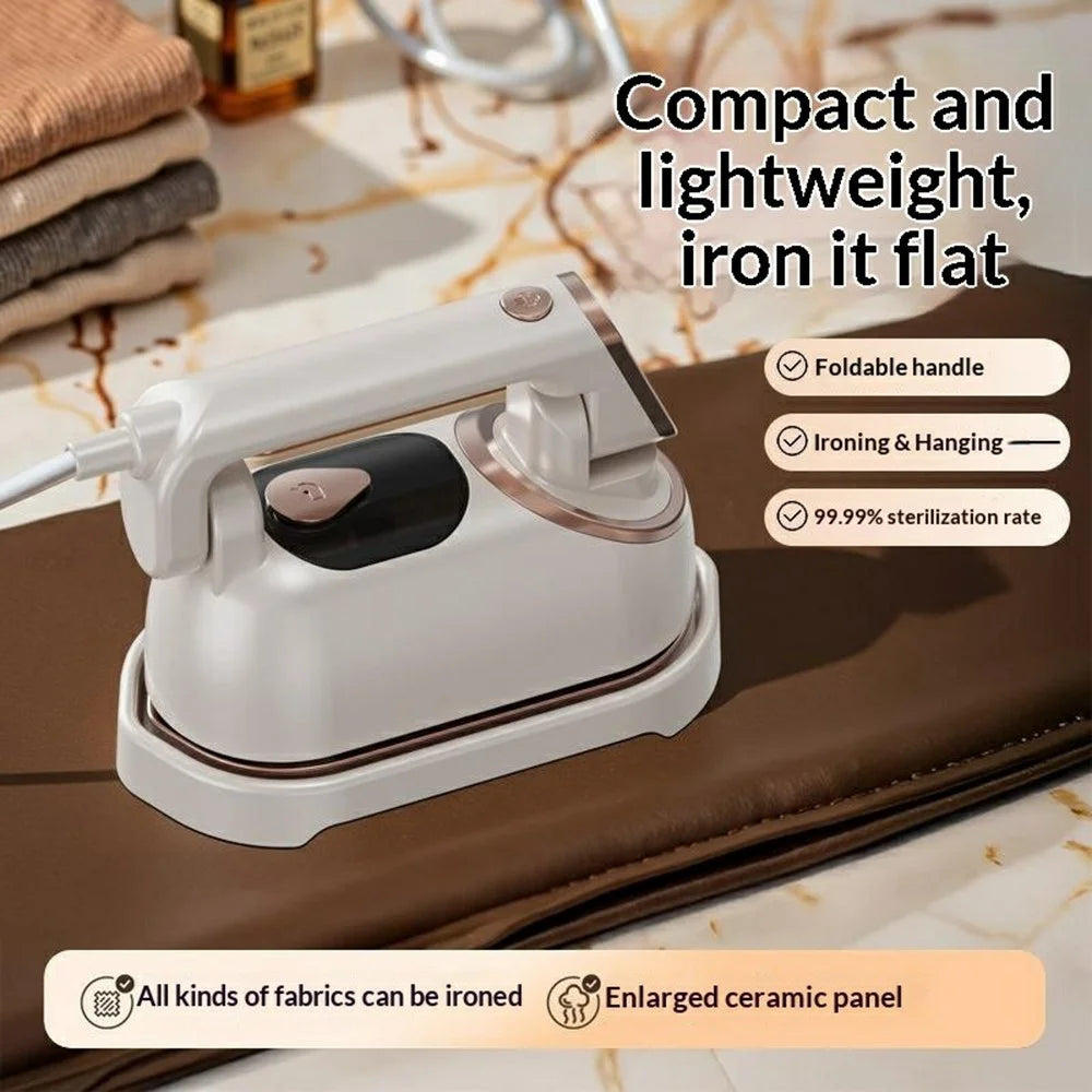 Handheld Garment Steamer 1200W Steam Iron 140ml Tank Dual Mode for Travel Home, EU Plug - White - 3