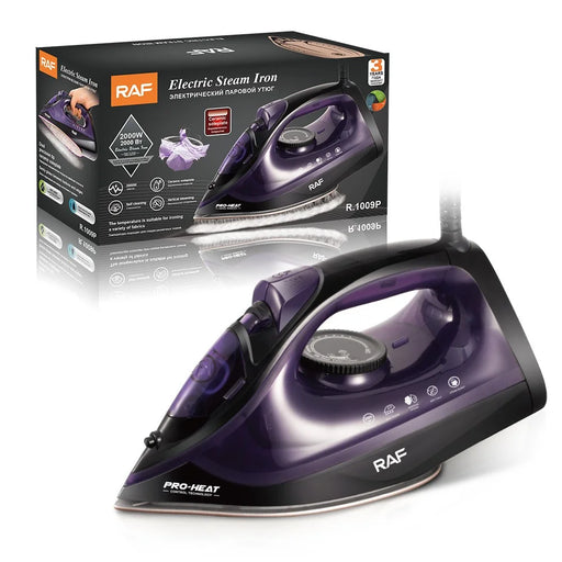 RAF 1009 Electric Steam Iron 2000W Temperature Control Ceramic Soleplate Clothes Iron, EU Plug / 220V - Purple - 1