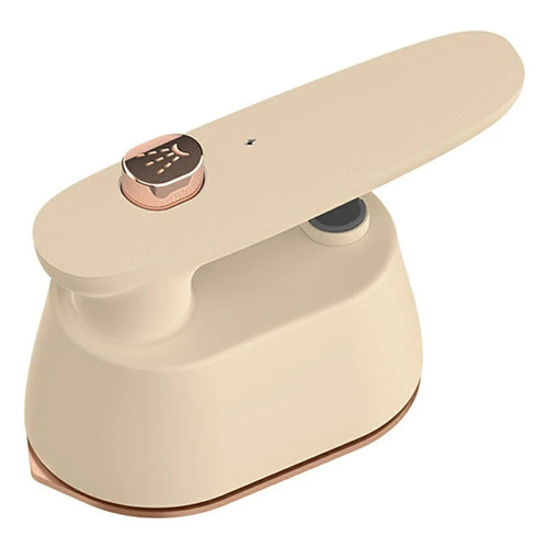 Foldable Handheld Garment Steamer 2-in-1 Dry and Steam Iron 40W 120ml for Home and Travel - Apricot - 1