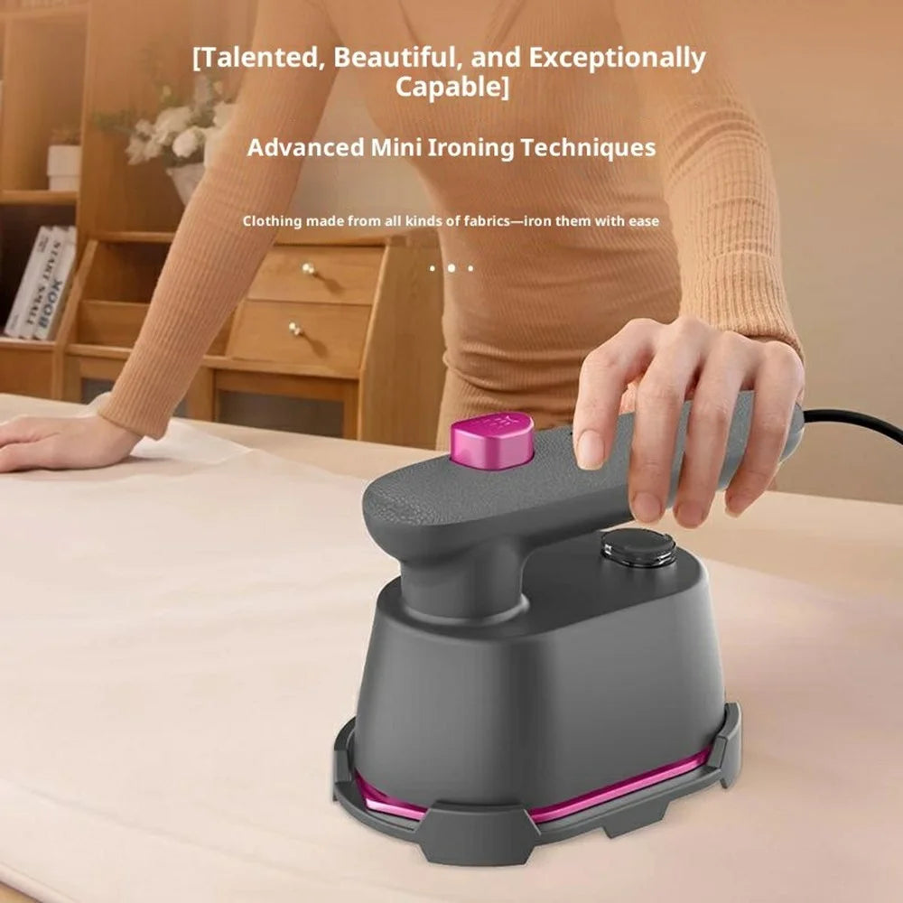 Foldable Handheld Garment Steamer 2-in-1 Dry and Steam Iron 40W 120ml for Home and Travel - Apricot - 5