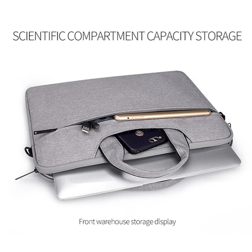 ST01S Notebook Lined Protective Bag Laptop Handbag with Shoulder Strap for 13.3 Inch Laptop - Dark Grey - 3