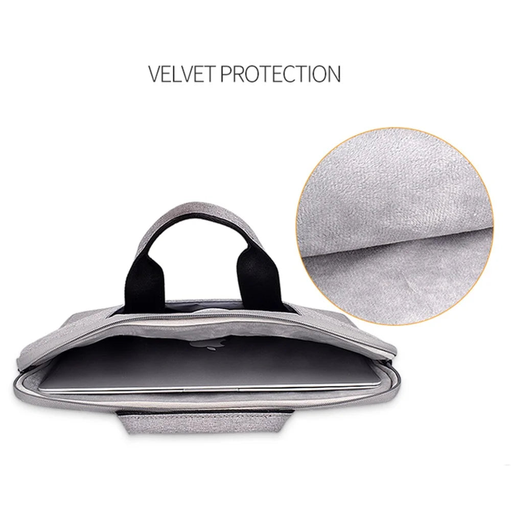 ST01S Notebook Lined Protective Bag Laptop Handbag with Shoulder Strap for 13.3 Inch Laptop - Dark Grey - 5