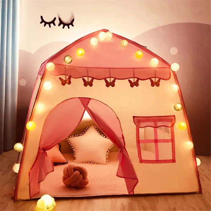 TG-CT002 Children Play Tent Princess House Castle Kids Play Game House Room Decoration - Pink / Butterfly - 3