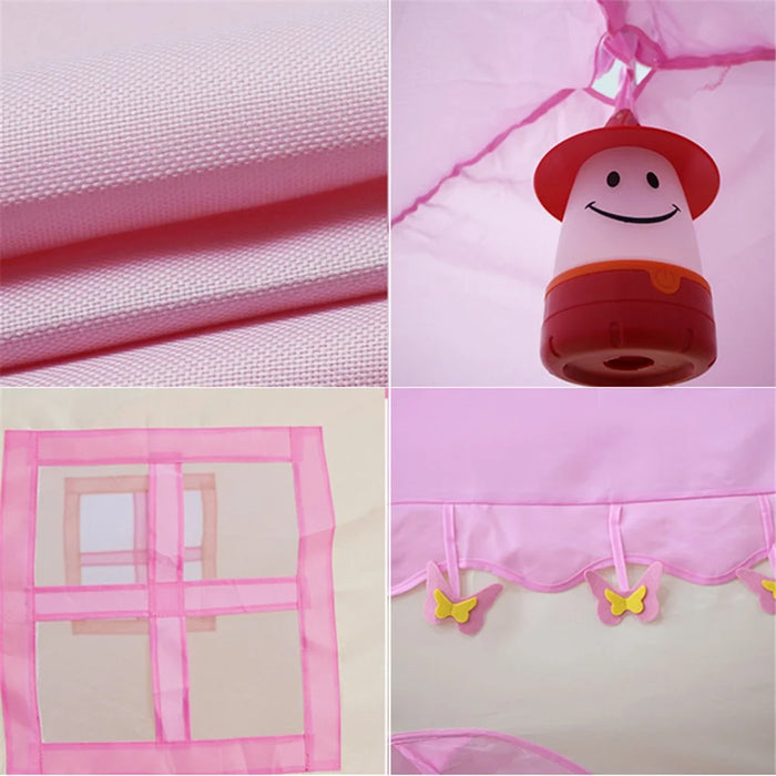 TG-CT002 Children Play Tent Princess House Castle Kids Play Game House Room Decoration - Pink / Butterfly - 4