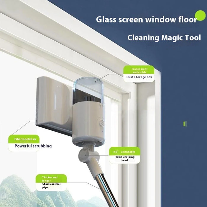 Window Vacuum Cleaner Rechargeable Household Electric Cleaning Machine with Telescopic Handle - 4