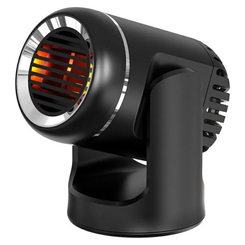 24V Car Heater Windshield Defrosting Defogging 360-Degree Rotating Vehicle Interior Heating Fan - Black - 1