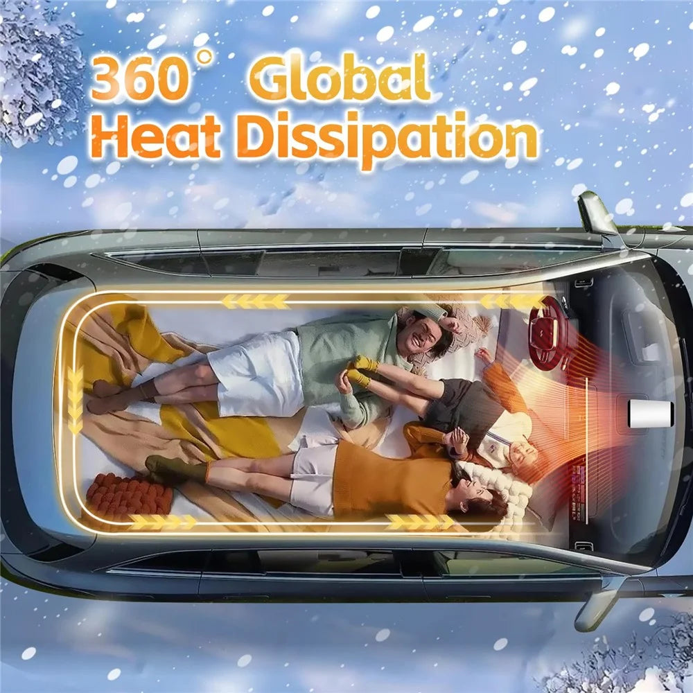 Car Heater 150W Fast Heater Fan Windshield Defroster Demister 2 in 1 Heating Cooling Fan for SUV Trucks - White  /  12V - 6