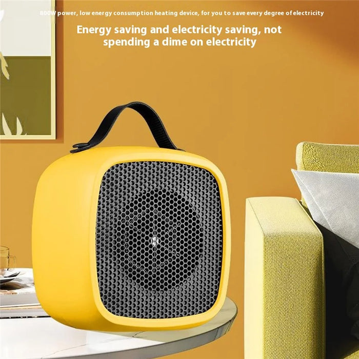 Mini Desktop Heater 2 Gears Adjustable Portable 500W Electric Space Heater for Home Office, EU Plug - Yellow - 6