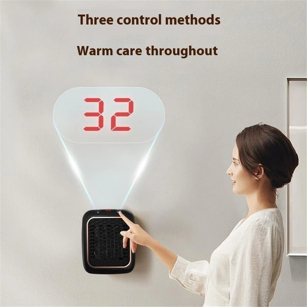1200W PTC Fast Heating Mini Wall Mounted Space Heater with Remote Control ( EU Plug )  - Black - 4