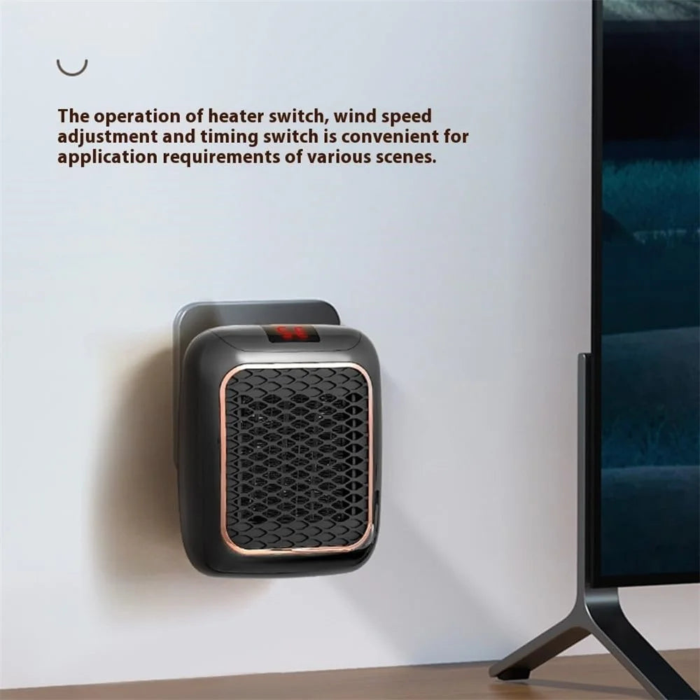 1200W PTC Fast Heating Mini Wall Mounted Space Heater with Remote Control ( EU Plug )  - Black - 5
