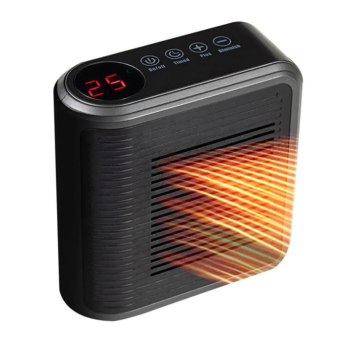 Mini Wall Mounted Space Heater Multifunctional Touch Control Timer Fan Heater for Indoor - US Plug - 1