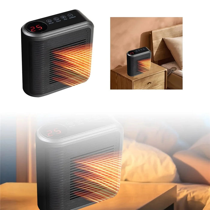 Mini Wall Mounted Space Heater Multifunctional Touch Control Timer Fan Heater for Indoor - US Plug - 3