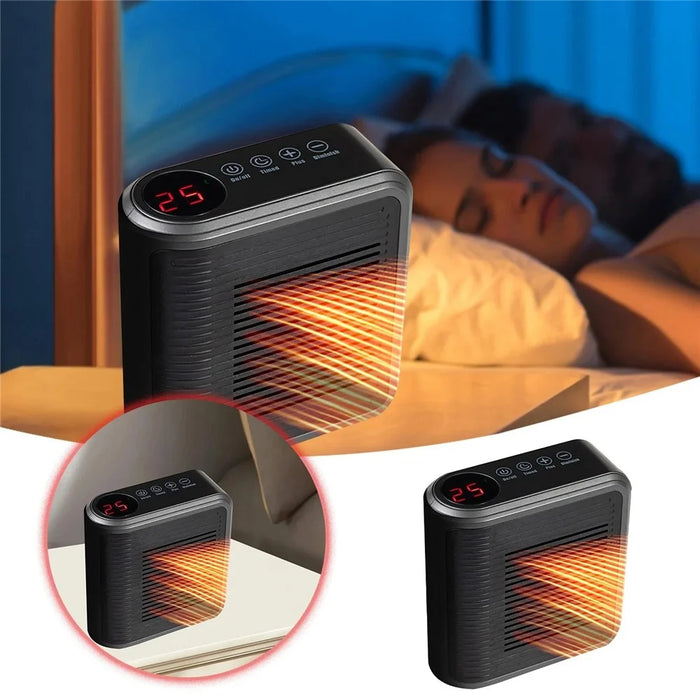 Mini Wall Mounted Space Heater Multifunctional Touch Control Timer Fan Heater for Indoor - US Plug - 4