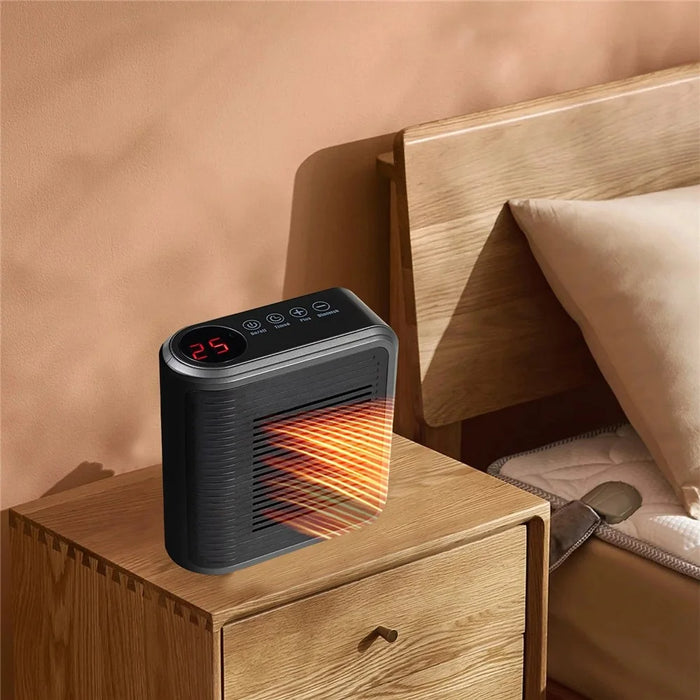 Mini Wall Mounted Space Heater Multifunctional Touch Control Timer Fan Heater for Indoor - US Plug - 5