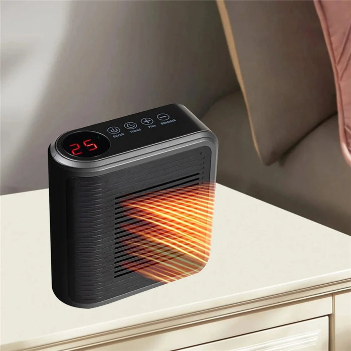 Mini Wall Mounted Space Heater Multifunctional Touch Control Timer Fan Heater for Indoor - US Plug - 6