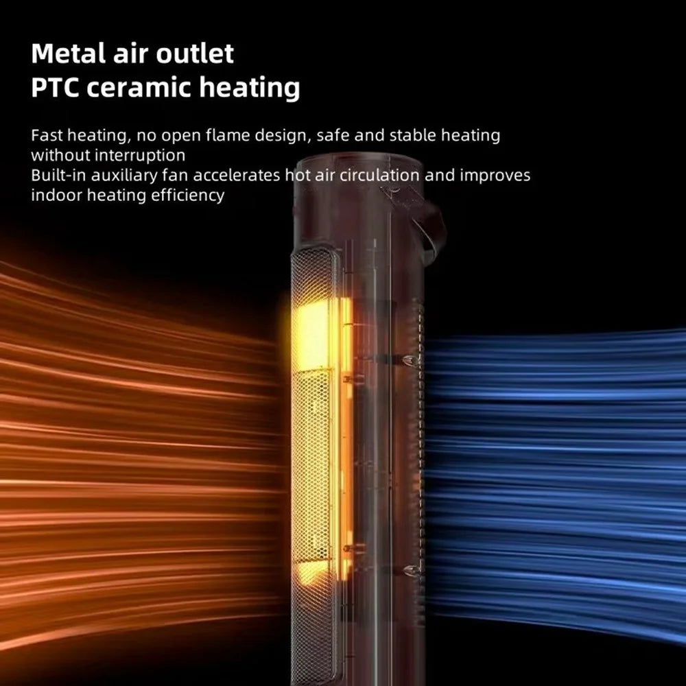 220V Vertical Heating Tower Fan Heater with Remote Control Quiet Electric Space Heater for Home / Bathroom, EU Plug - Green - 3