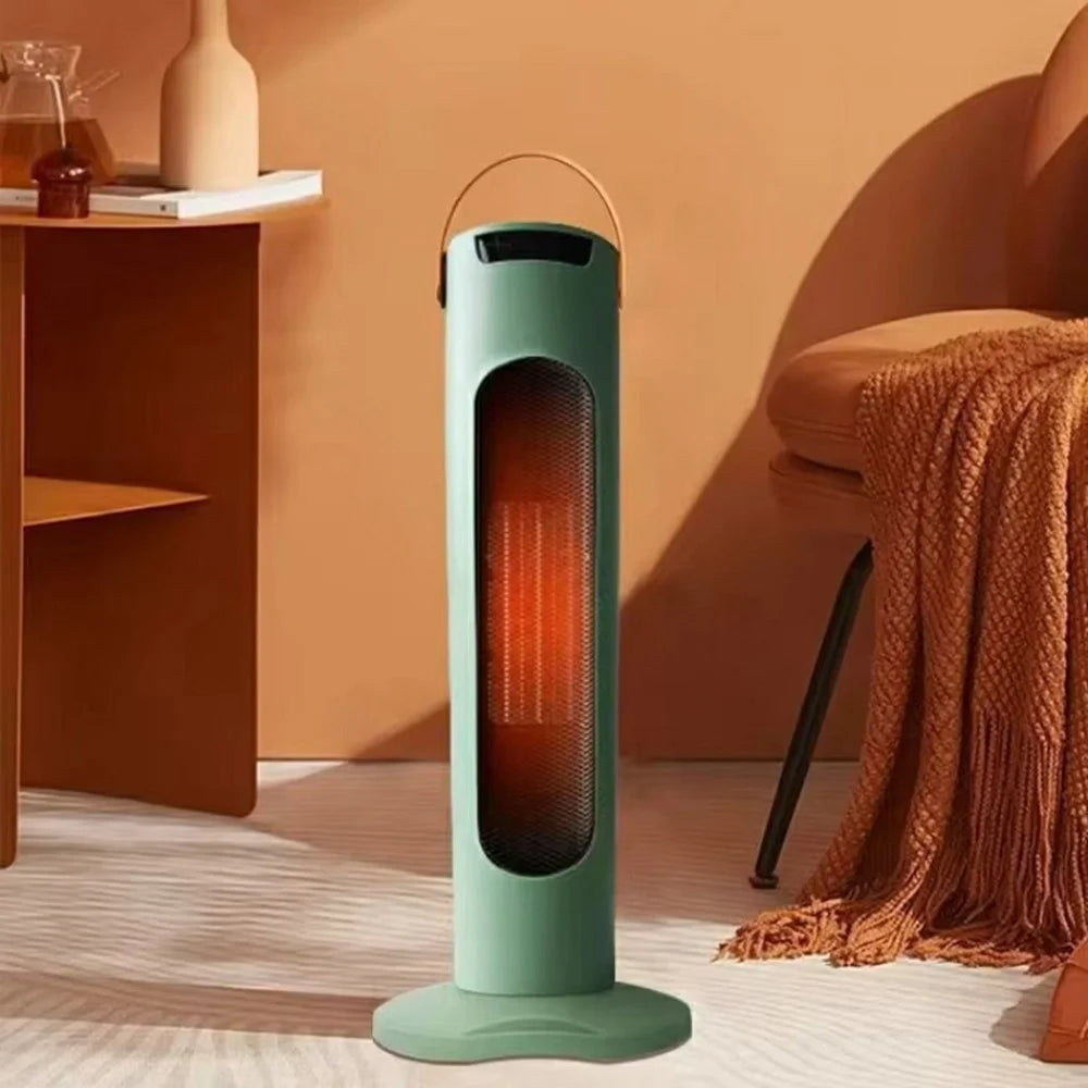 220V Vertical Heating Tower Fan Heater with Remote Control Quiet Electric Space Heater for Home / Bathroom, EU Plug - Green - 6