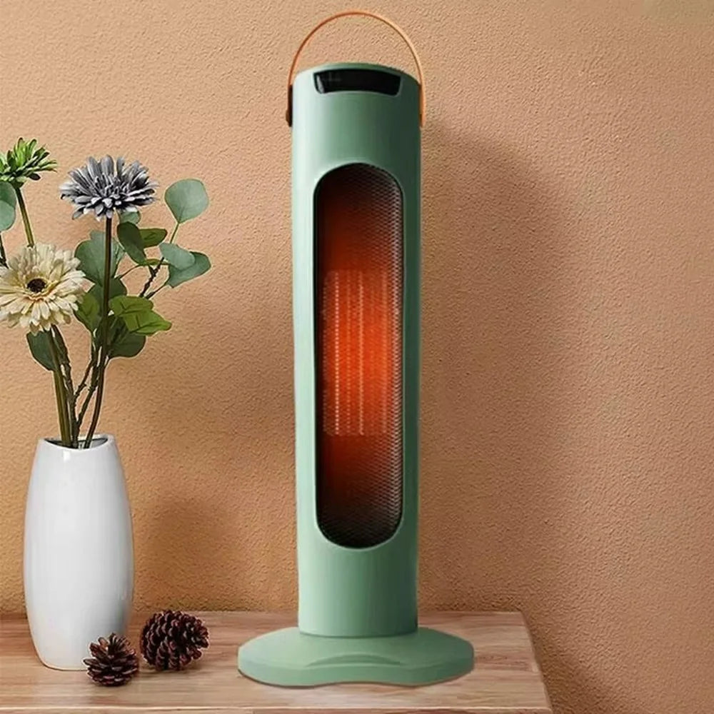 220V Vertical Heating Tower Fan Heater with Remote Control Quiet Electric Space Heater for Home / Bathroom, EU Plug - Green - 7