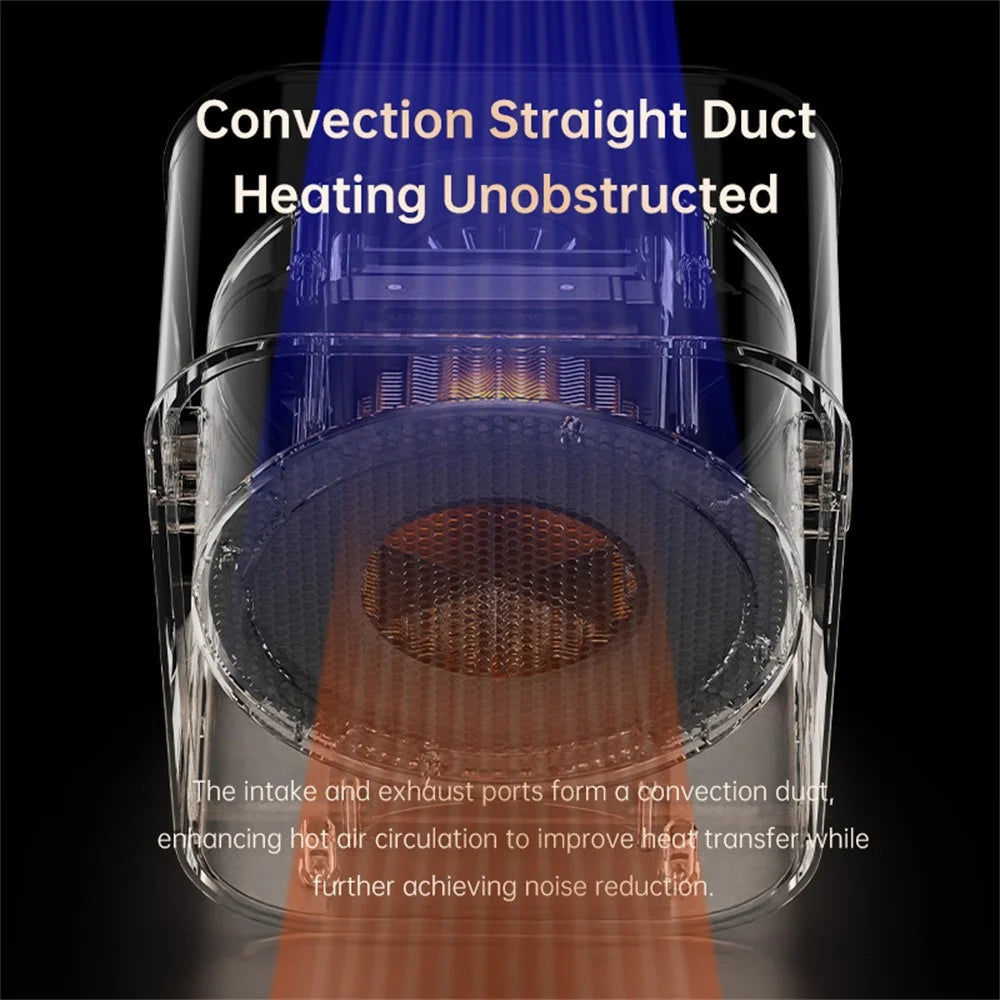 Portable Desktop Space Heater for Home / Office Electric Fan Heater Personal Heating Device, EU Plug - Black - 7