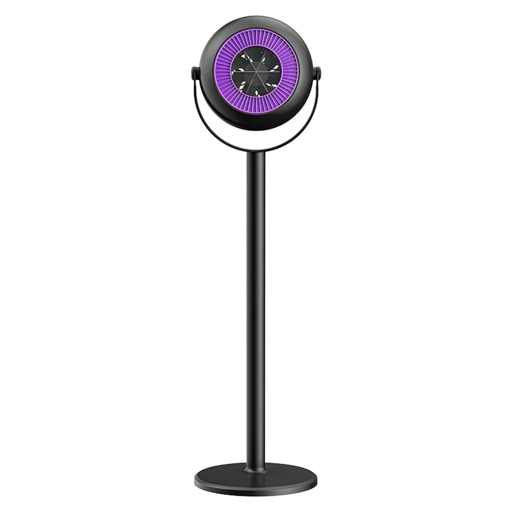 Adjustable Height Space Heater Floor Standing Fan Heater for Home / Bedroom / Office Electric Heater, EU Plug - Purple / Grey - 5