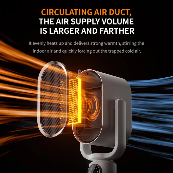 DGS-N6 1800W PTC Space Heater Remote Control Oscillating Digital Display Fan Heater - EU Plug - 6