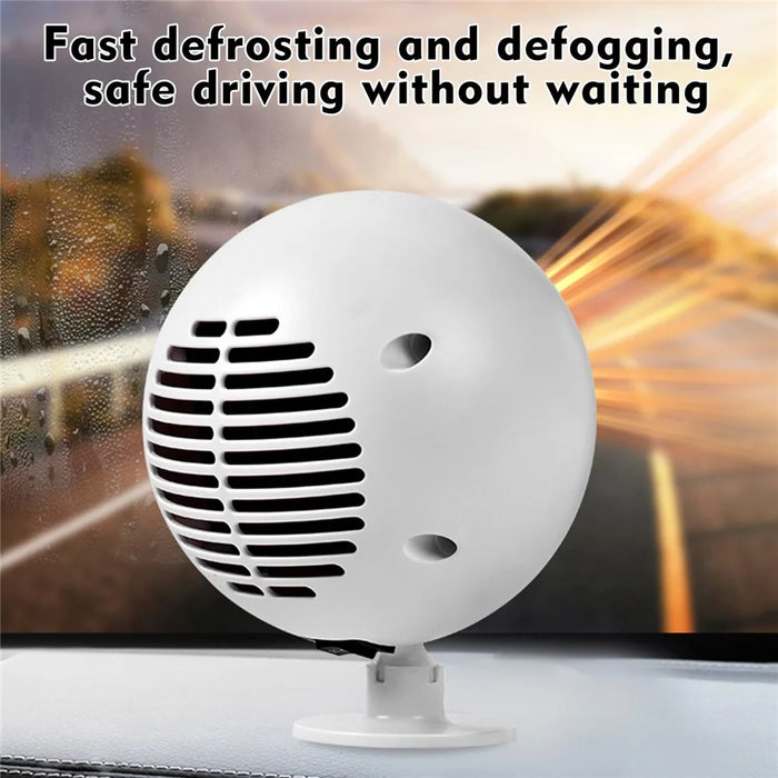 F-138 Creative Planet Design 24V Car Truck Heating Fan Vehicle Windshield Defrosting Defogging Heater - White - 3