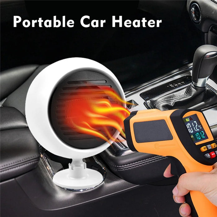 F-138 Creative Planet Design 24V Car Truck Heating Fan Vehicle Windshield Defrosting Defogging Heater - White - 4