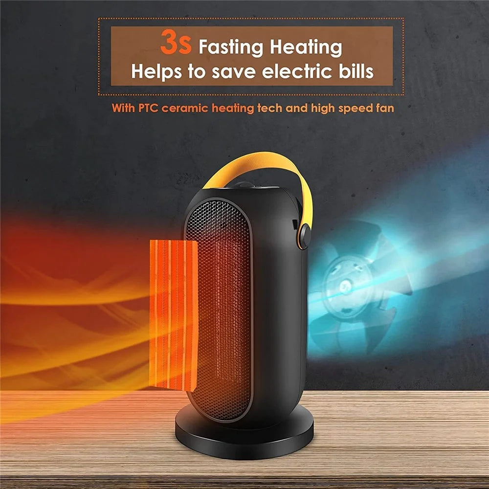 1200W Electric Space Heater 3 Modes Quiet Heating PTC Heater Fast Heating Up Overheating Protection Fan - US Plug - 5