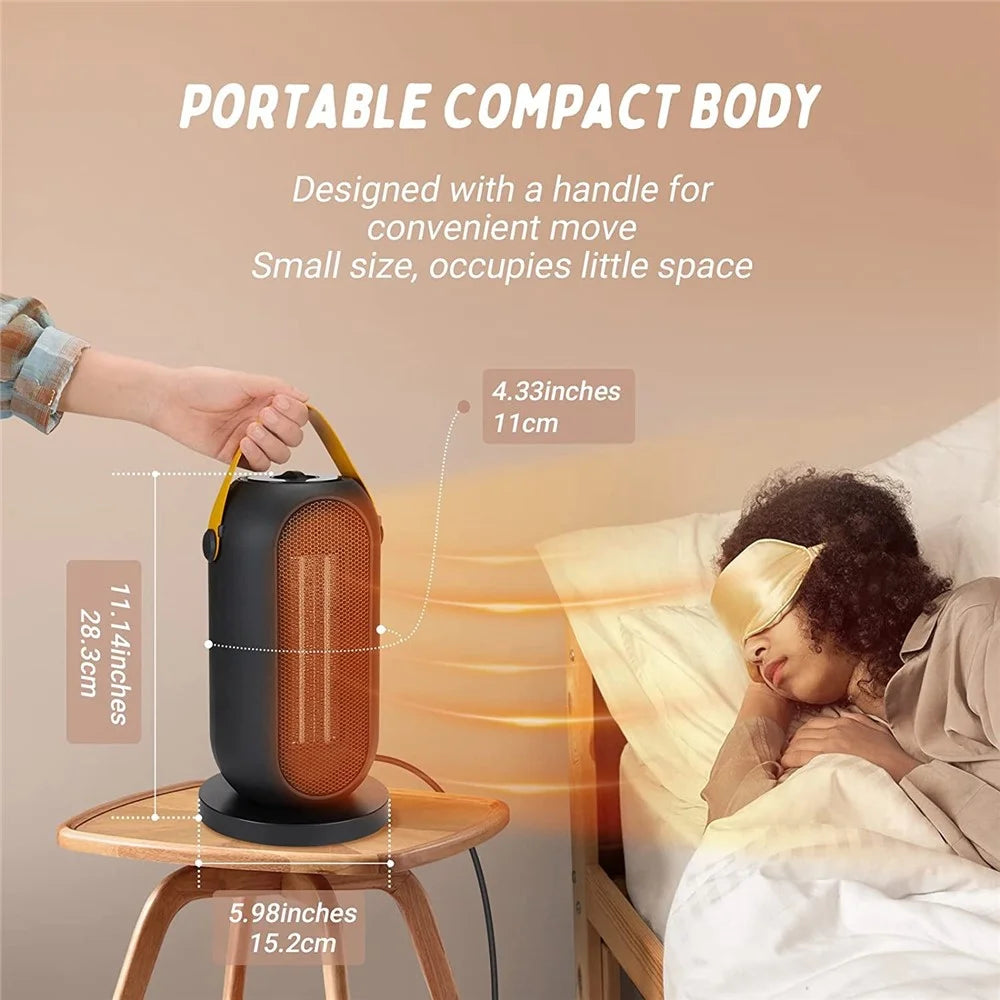 1200W Electric Space Heater 3 Modes Quiet Heating PTC Heater Fast Heating Up Overheating Protection Fan - US Plug - 6