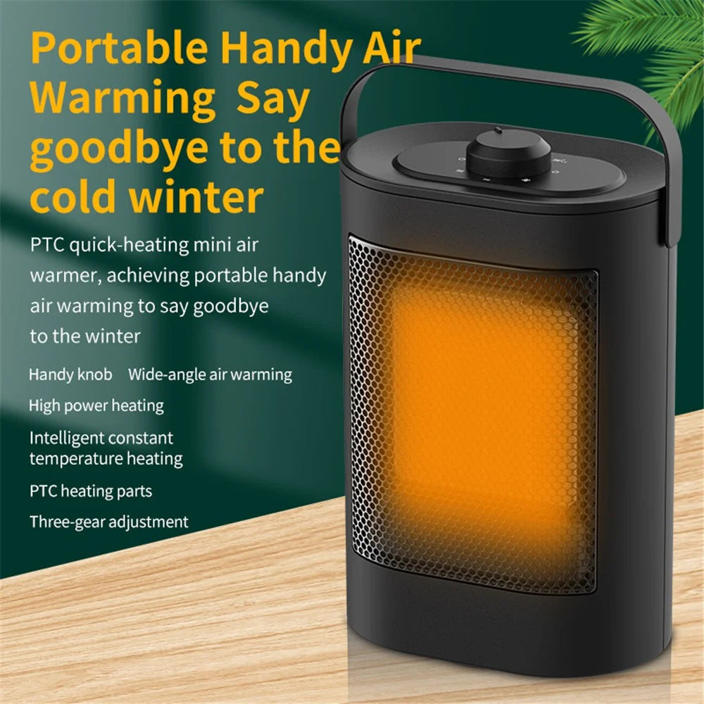 YND-900D Home PTC Electric Heater Air Warmer Winter Desktop Quiet Warm Wind Heating Fan - EU Plug - 2