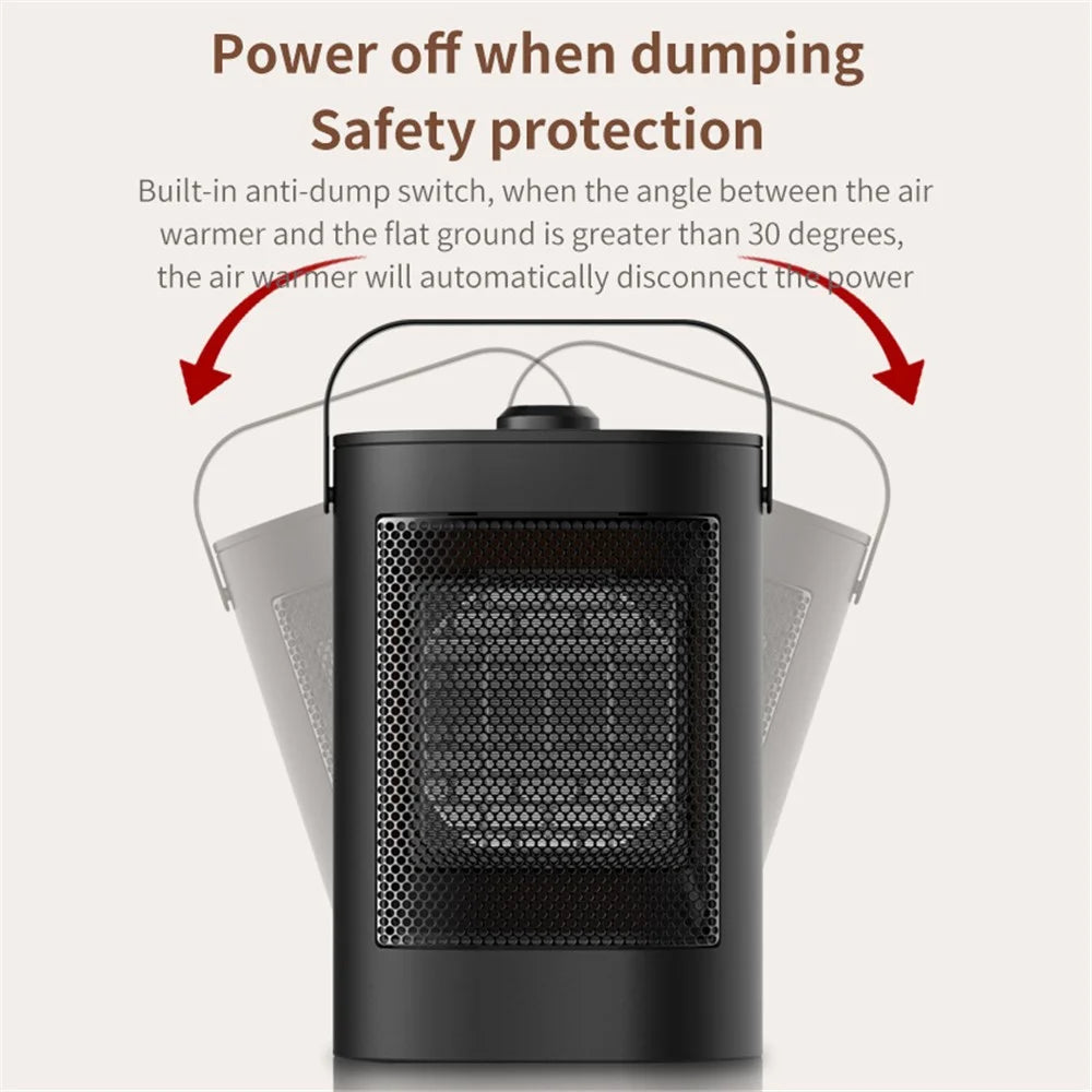 YND-900D Home PTC Electric Heater Air Warmer Winter Desktop Quiet Warm Wind Heating Fan - EU Plug - 7