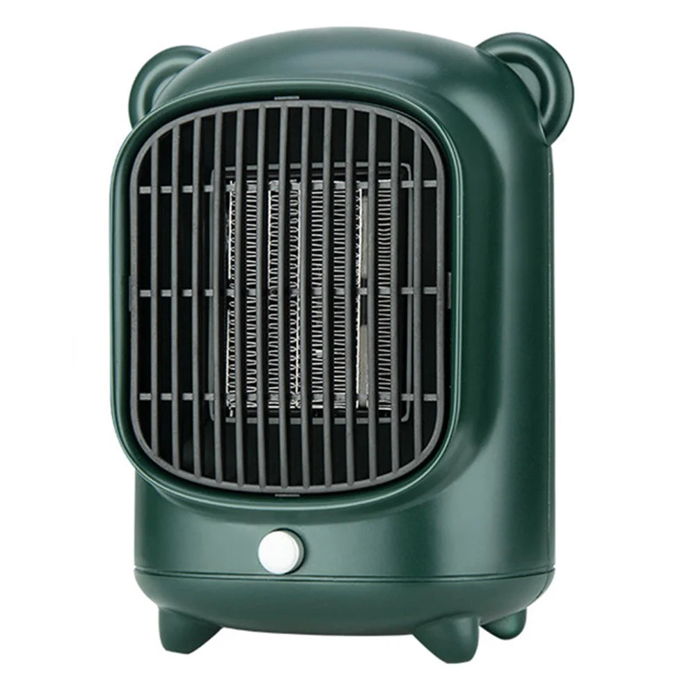YND-500 Mini Desktop PTC Ceramics Heating Fan Mute Winter Home Air Warmer Warm Wind Electric Heater - Green / EU Plug - 1