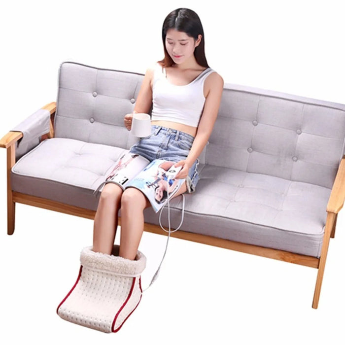 Heated Plug Type Electric Warm Foot Warmer Washable Heats Control Settings Warmer Cushion Thermal Foot Warmer for Family Friends - US Plug - 7