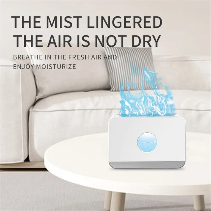 E126 220ml Remote Control Flame Light Humidifier Air Aroma Humidifier for Home Office SPA Yoga (Dual Color Flame) - Black - 6