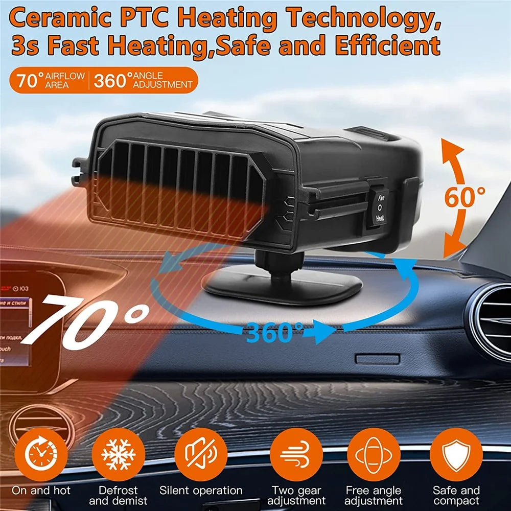 R803 12V Car Dashboard Heating Fan Car Windshield Defrosting Defogging Heater Vehicle Interior Heating Device - Black - 3