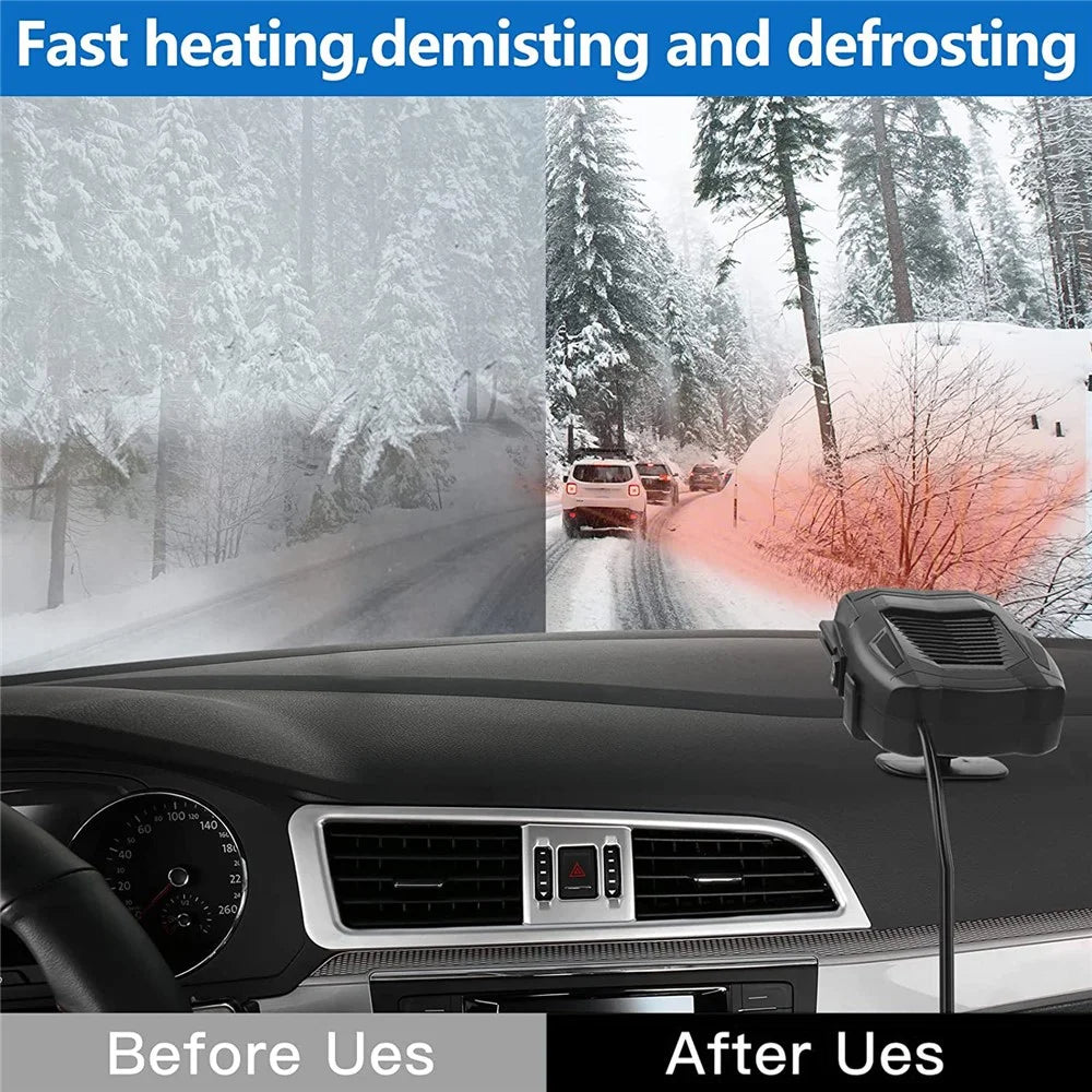 R803 12V Car Dashboard Heating Fan Car Windshield Defrosting Defogging Heater Vehicle Interior Heating Device - Black - 4
