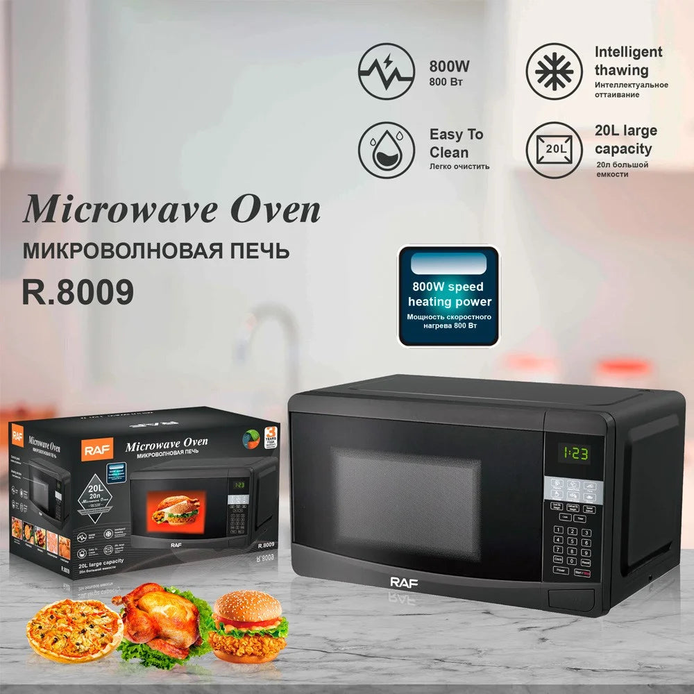 RAF R.8009 EU Plug Touch Screen Panel Microwave 800W Countertop Oven Microwave for Home Office - 2