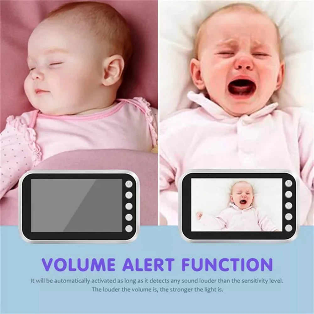 ABM100 4.3 inch LCD Baby Monitor Temperature Monitoring Lullabies 2 Way Voice Talk Baby Security IR Night Vision Video Camera - US Plug - 2