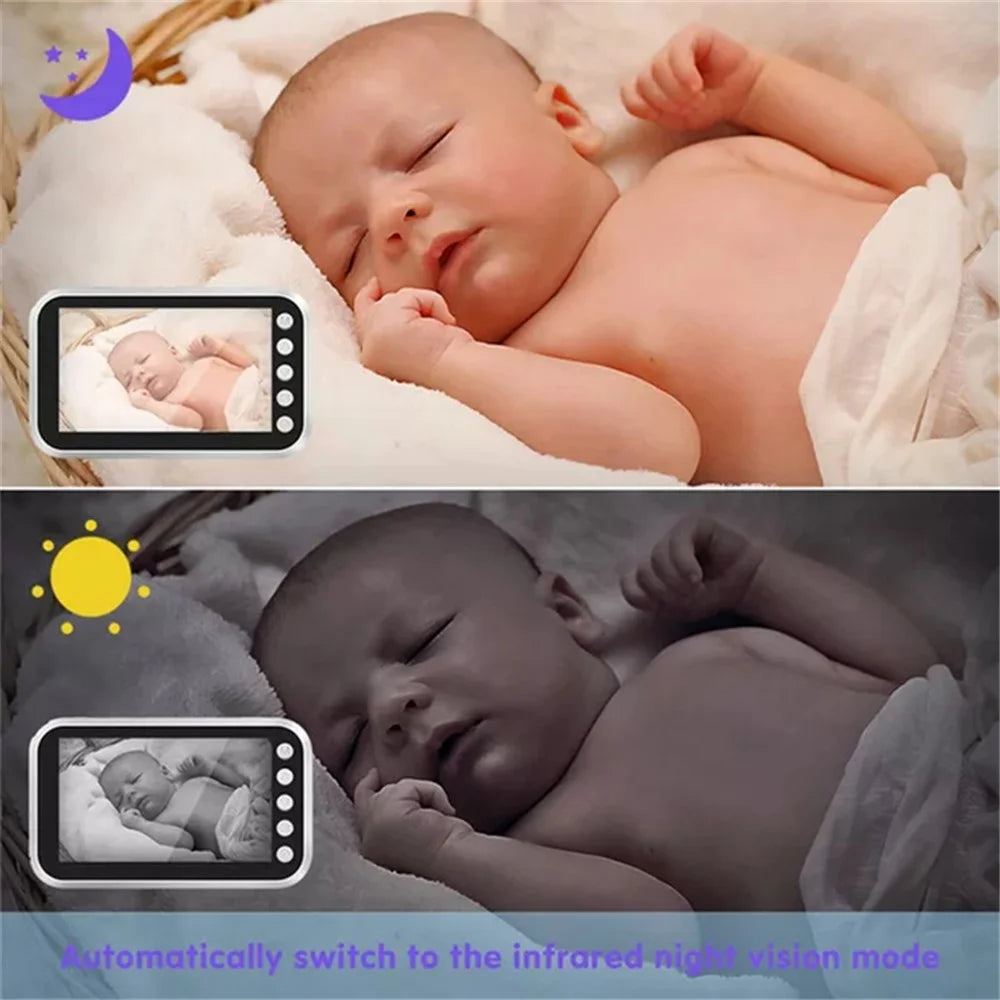 ABM100 4.3 inch LCD Baby Monitor Temperature Monitoring Lullabies 2 Way Voice Talk Baby Security IR Night Vision Video Camera - US Plug - 3