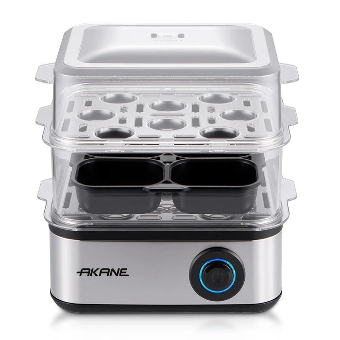 AKANE A.80073 Electric Egg Cooker Powerful 500W Heating 16 Eggs Dual Layer Steamer, EU Plug (BPA Free, No FDA) - 2