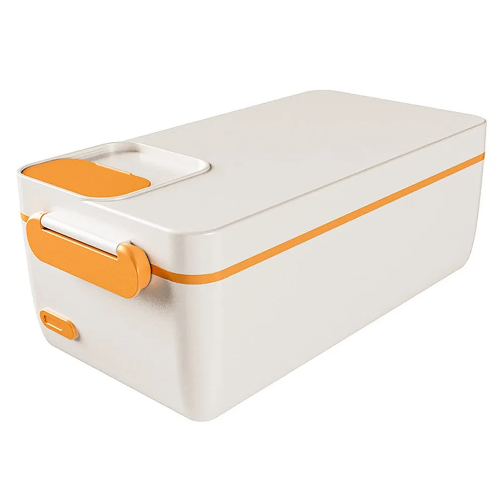Large Capacity Electric Heated Lunch Box 304 Stainless Steel Inner for Office Workers / Students 1L Food Warmer / Heater - Yellow - 1